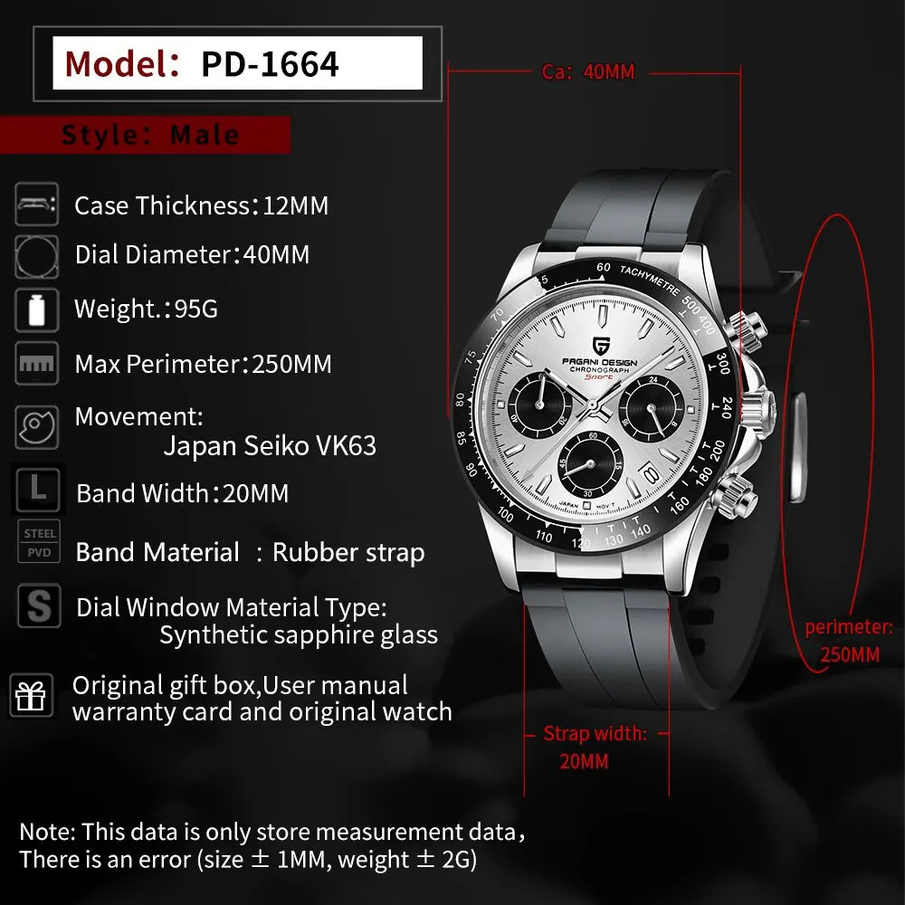 PAGANI DESIGN PD-1664 Sport - 40mm - Roze zlatna