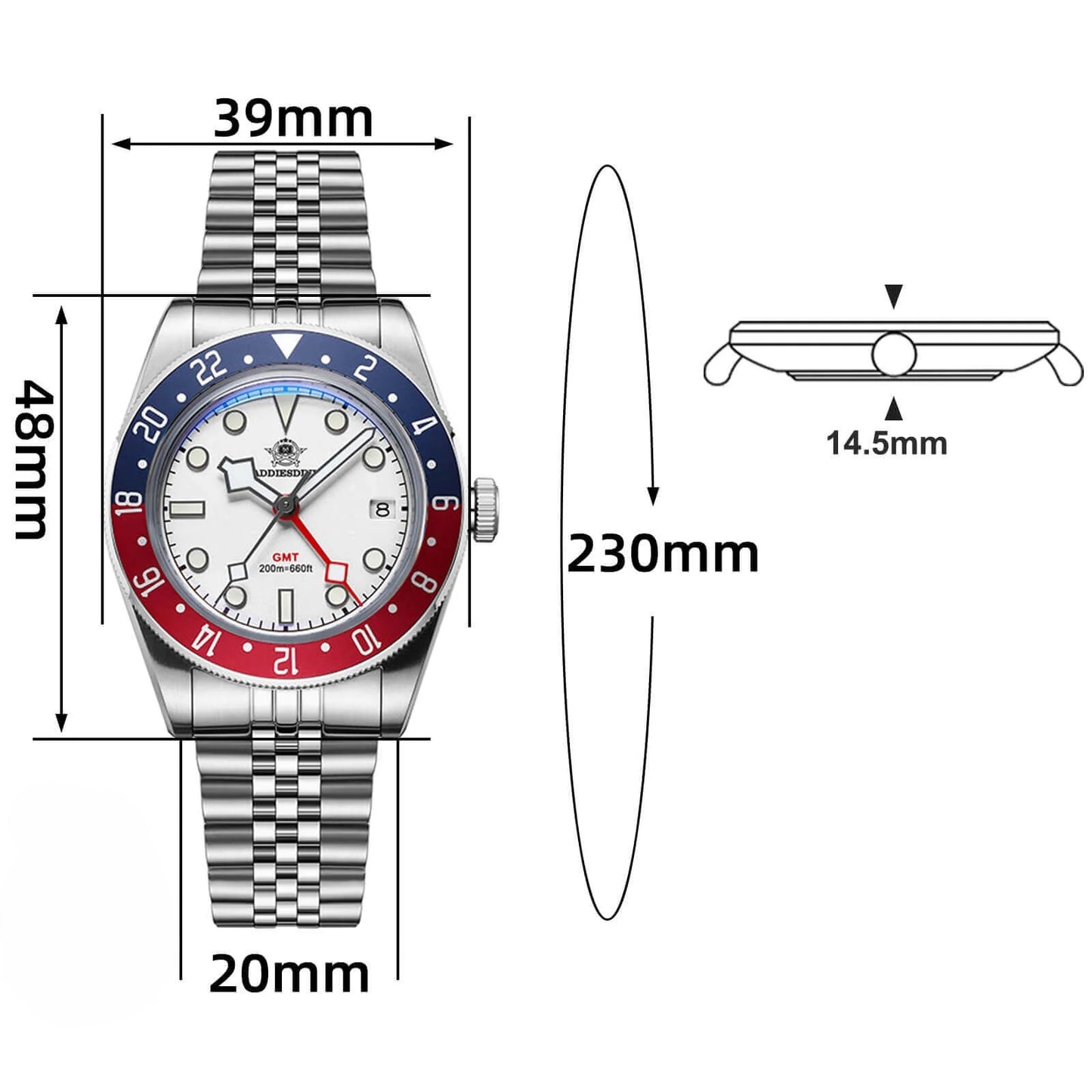 ADDIESDIVE AD2044 - 39mm - Pepsi/Bela