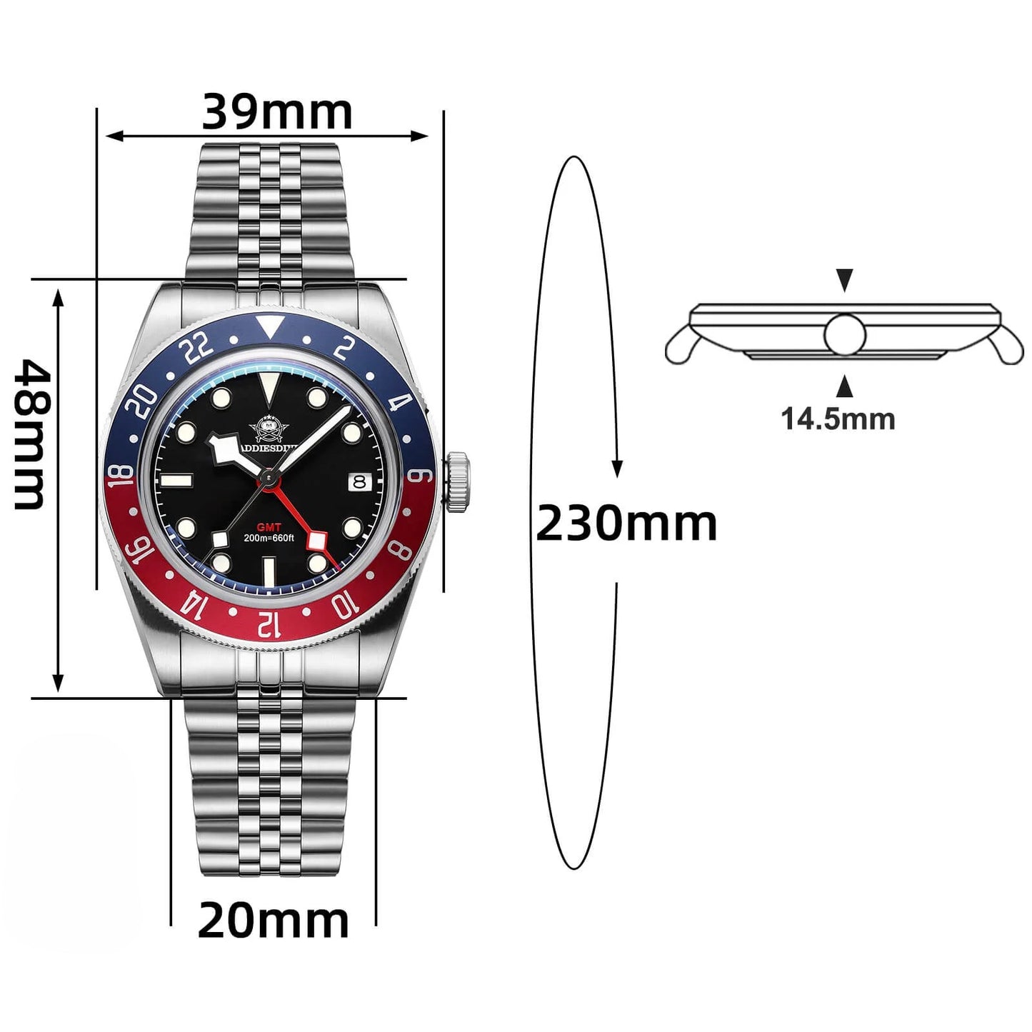 ADDIESDIVE AD2044 - 39mm - Pepsi/Crna