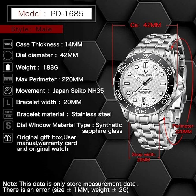 PAGANI DESIGN PD-1685 - 42mm - Bela