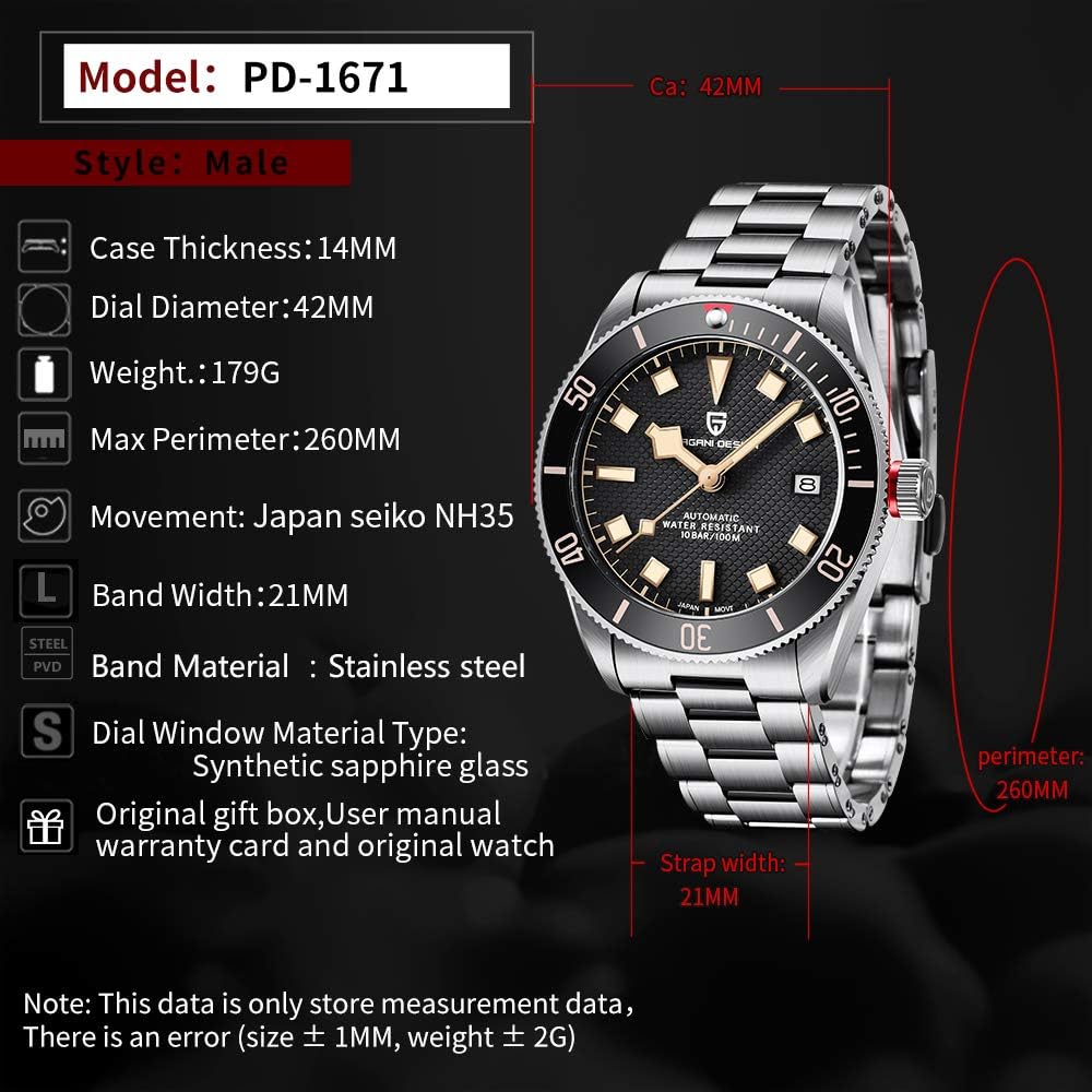 PAGANI DESIGN PD-1671 - 42mm - Plava