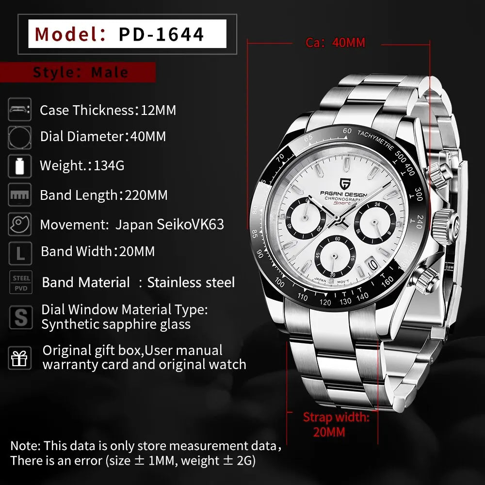 PAGANI DESIGN PD-1644 Sport - 40mm - Plava