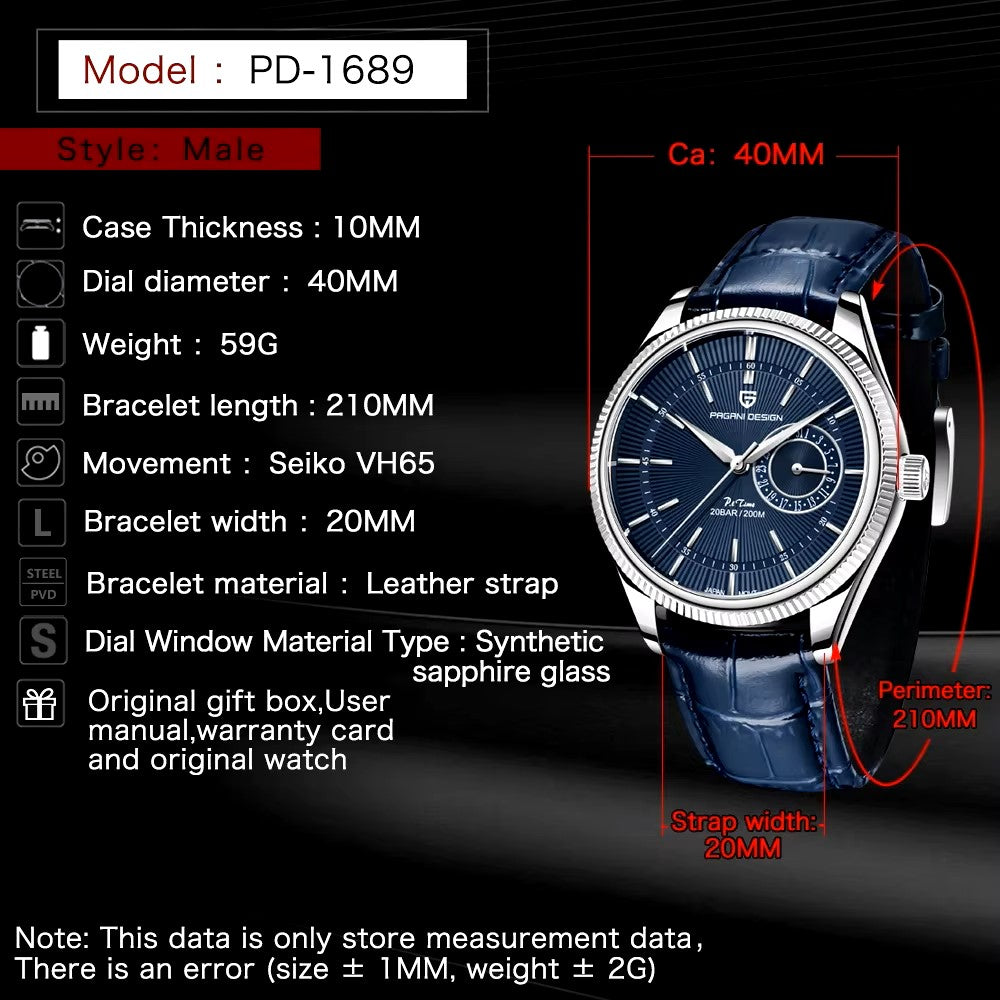 PAGANI DESIGN PD-1689 - 40mm - Bela