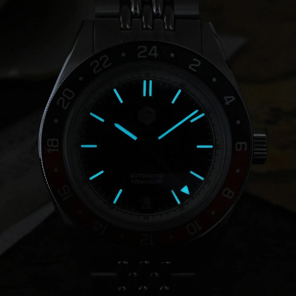 San Martin SN0116-G V4 GMT - 39.5mm - Crna/Braon