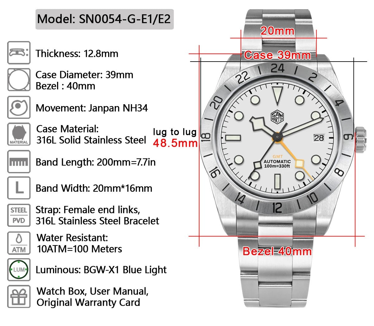 San Martin SN0054 - 39mm - Bela