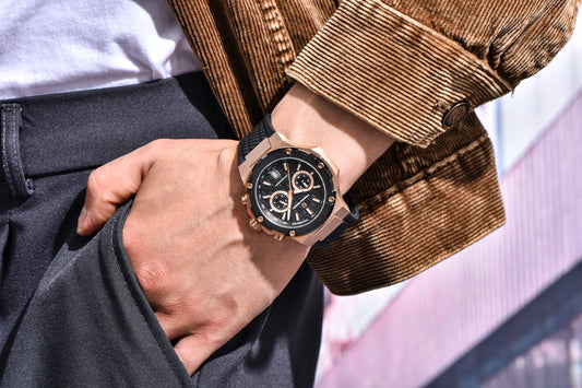 PAGANI DESIGN PD-YS032 - 44mm - Roze zlatna / Crna