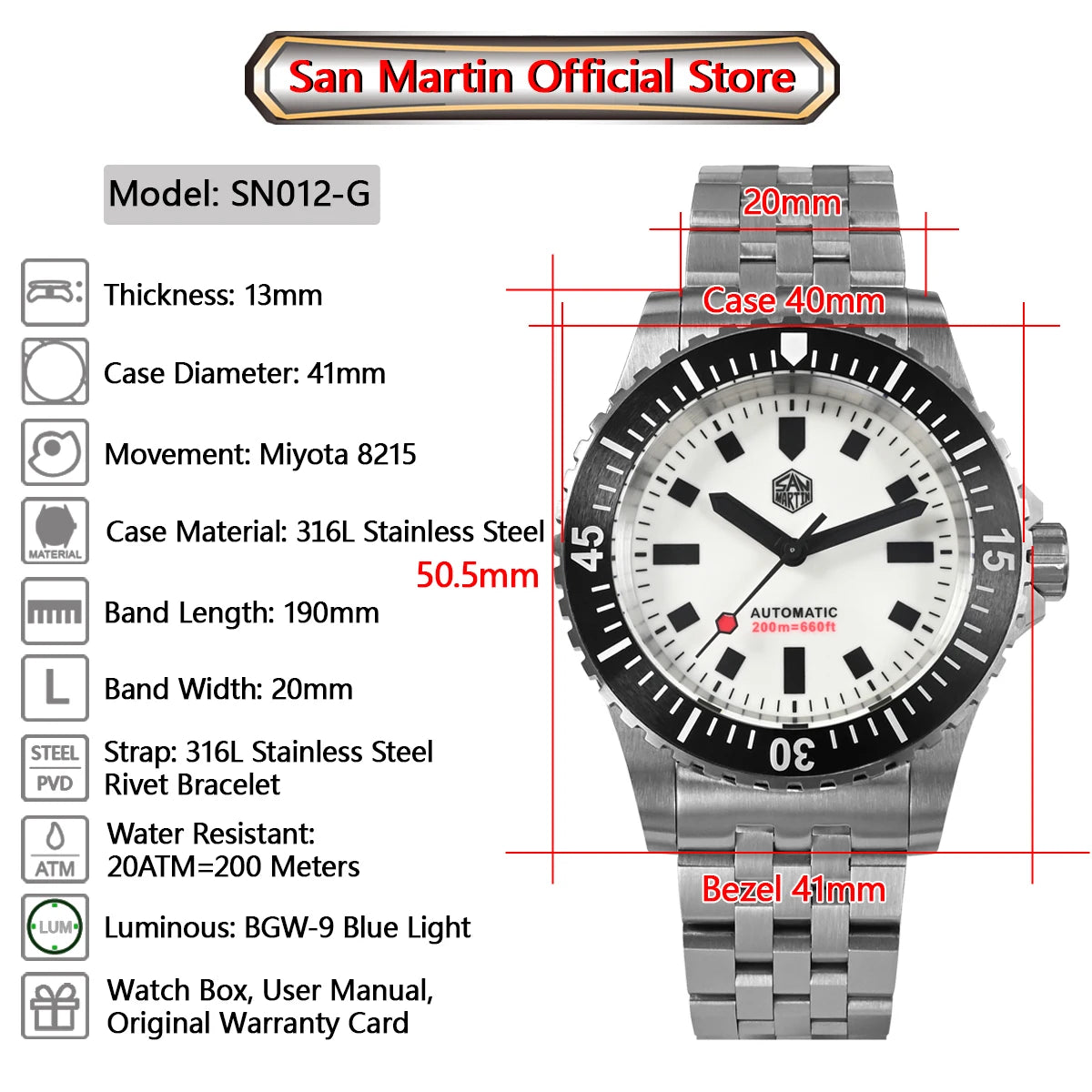 San Martin SN012-G - 41mm - Bela