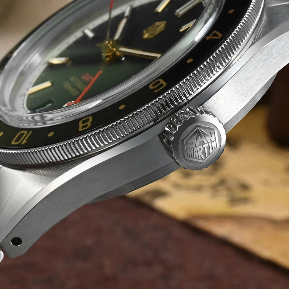 San Martin SN0116-G V4 GMT - 39.5mm - Crna/Braon