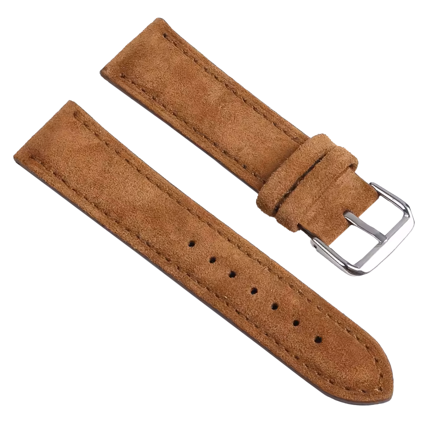 Narukvica za sat - Prevrnuta koža - Tamno braon