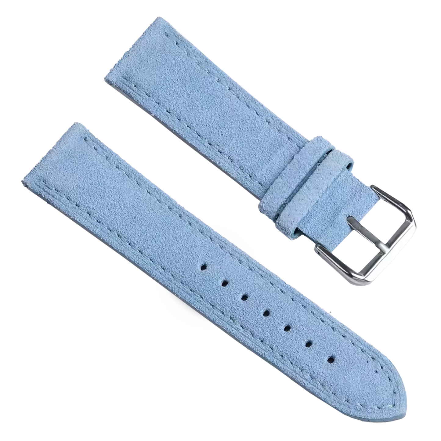 Narukvica za sat - Prevrnuta koža - Svetlo plava