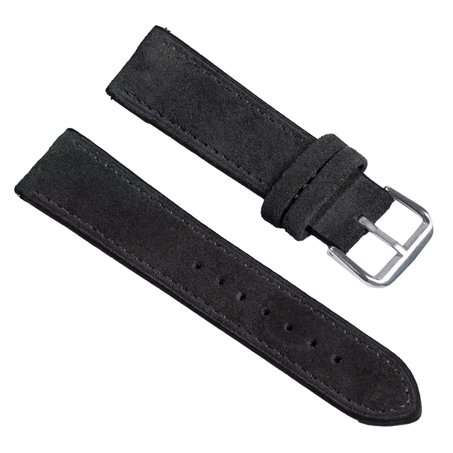 Narukvica za sat - Prevrnuta koža - Crna