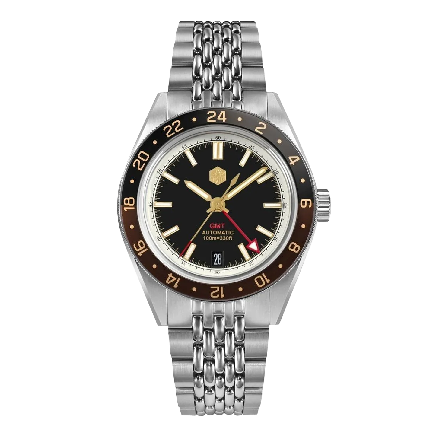 San Martin SN0116-G V4 GMT - 39.5mm - Crna/Braon