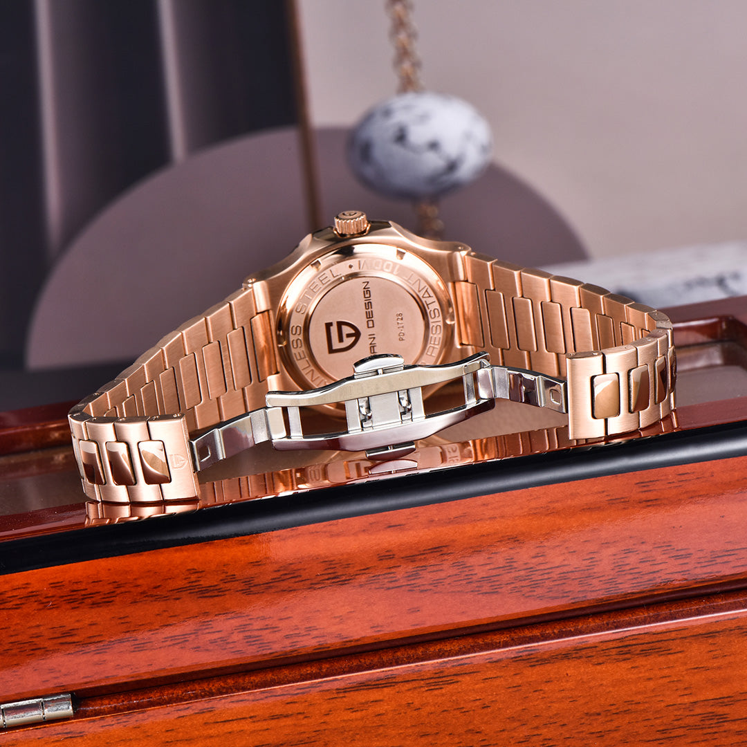 PAGANI DESIGN PD-1728 - 40mm - Roze zlatna / Crna