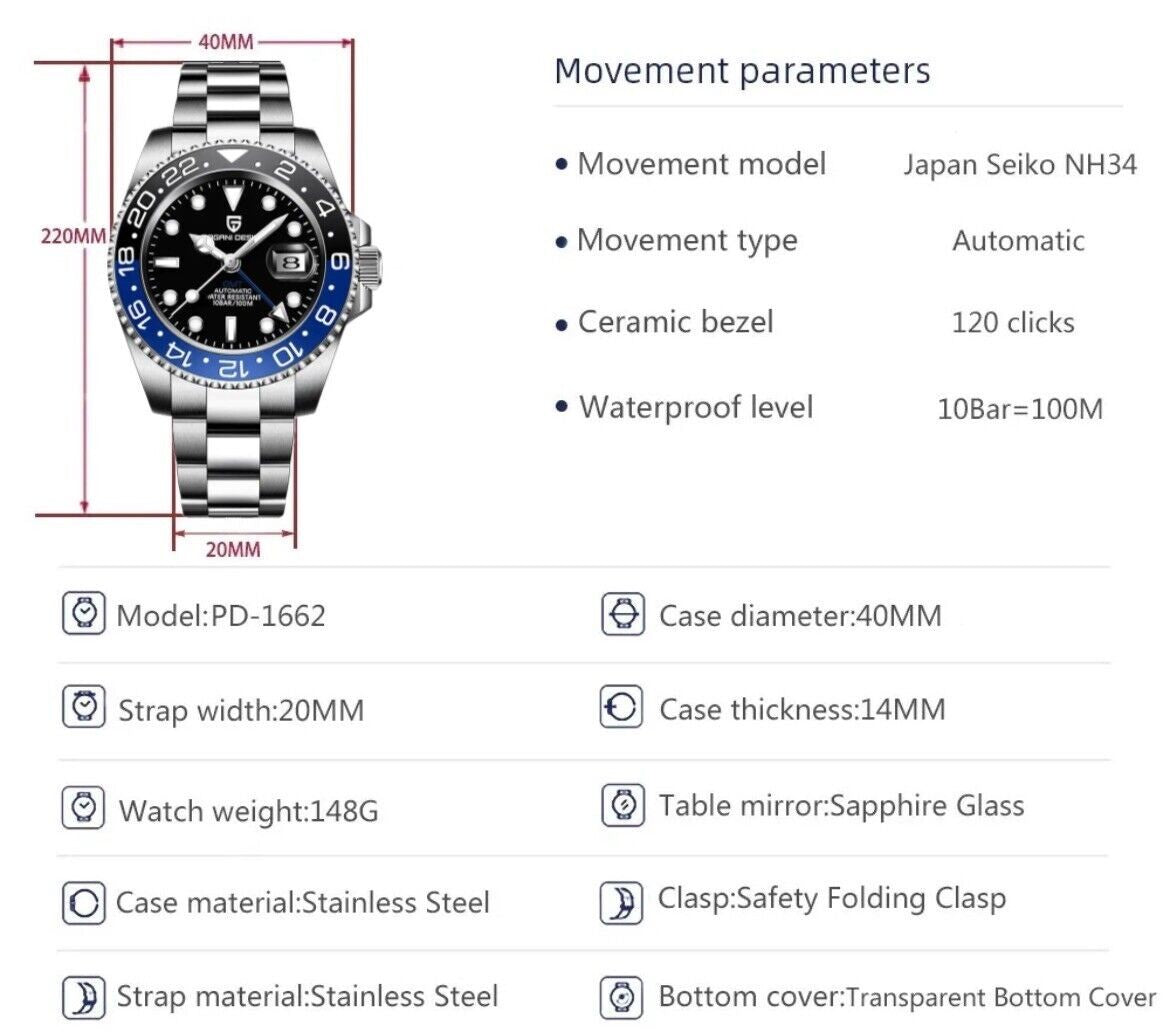 PAGANI DESIGN PD-1662 GMT - 40mm - PEPSI