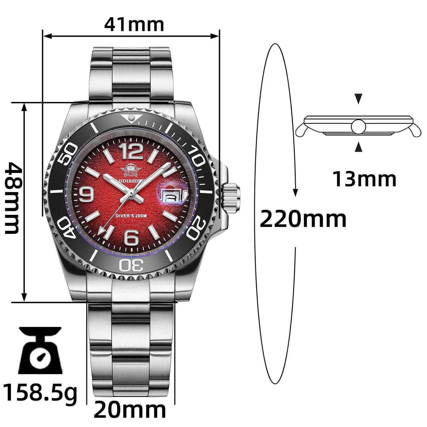 ADDIESDIVE AD2513 - 41mm - Crvena