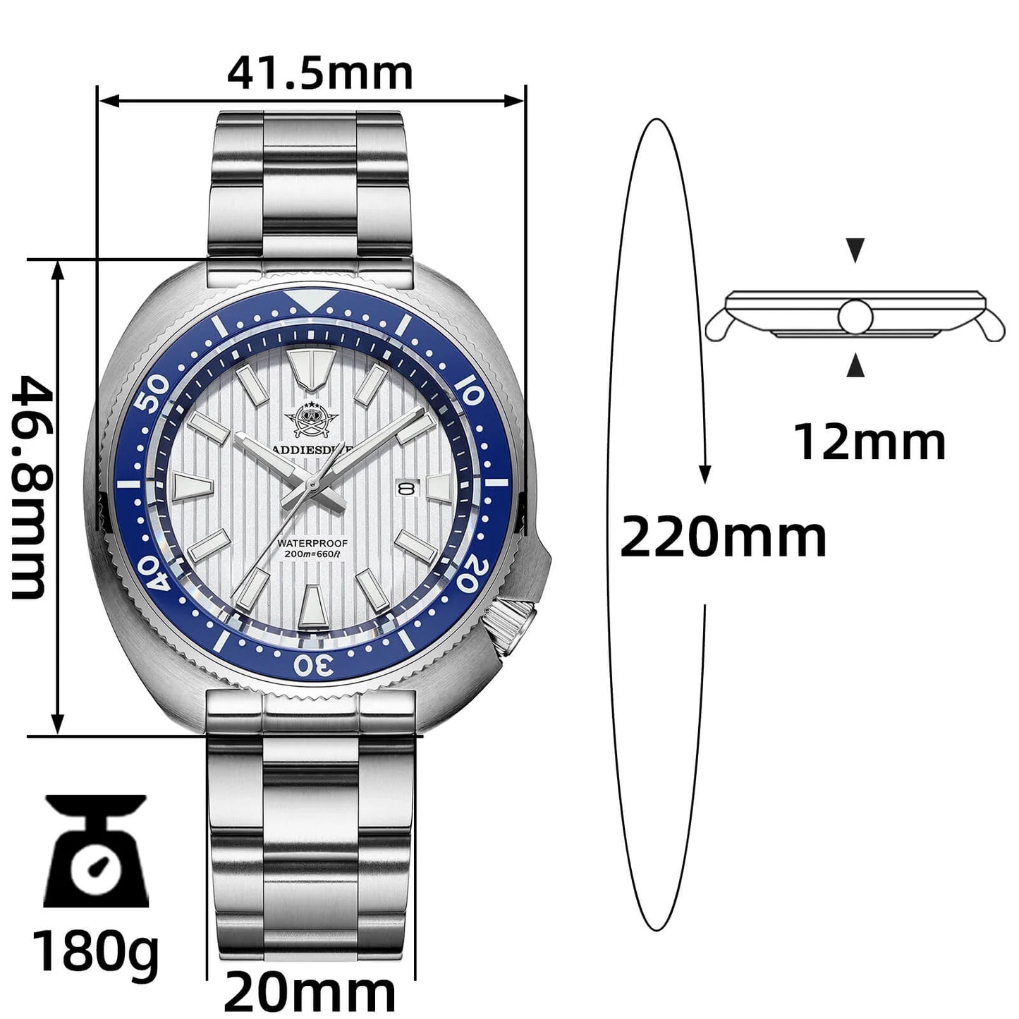 ADDIESDIVE AD2507 - 43.8mm - Plava