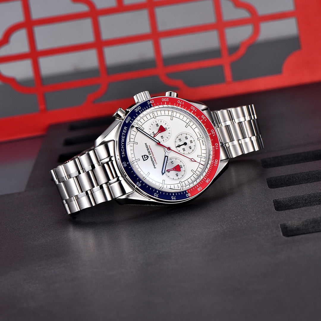 PAGANI DESIGN PD-1701 - 40mm - Pepsi - Omega Speedmaster Moonwatch Homage