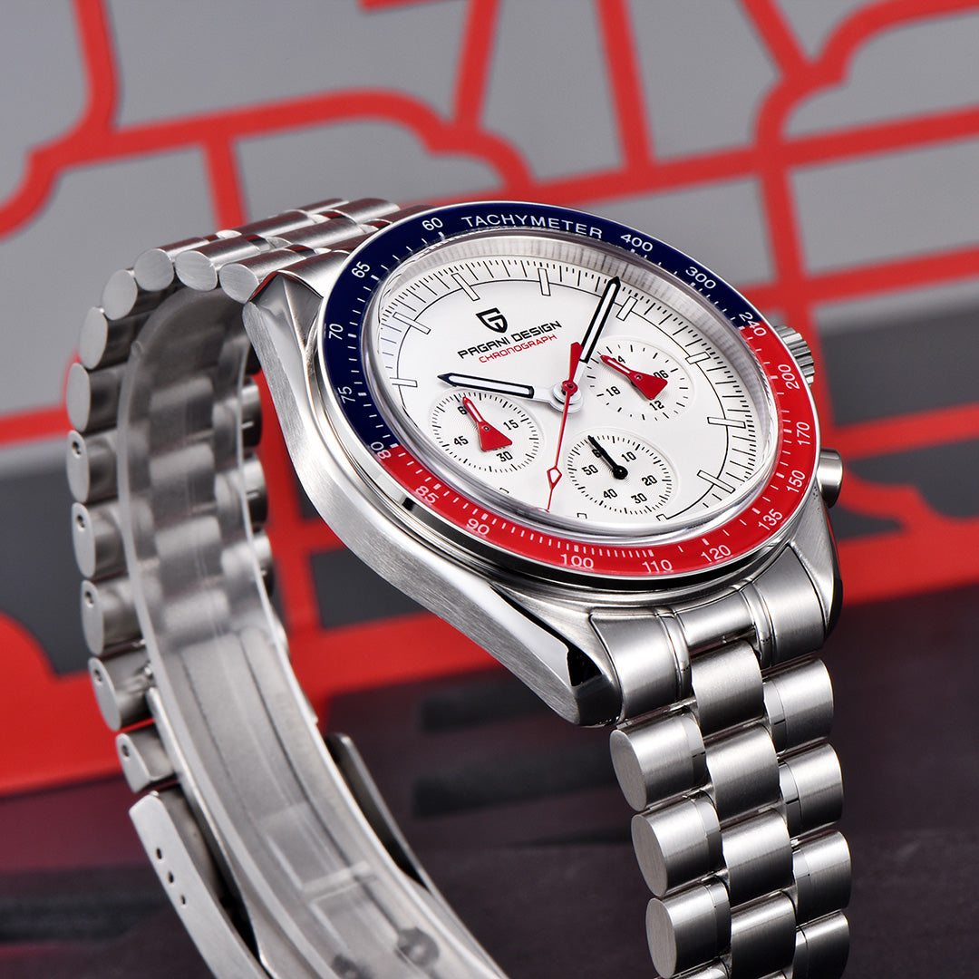 PAGANI DESIGN PD-1701 - 40mm - Pepsi - Omega Speedmaster Moonwatch Homage