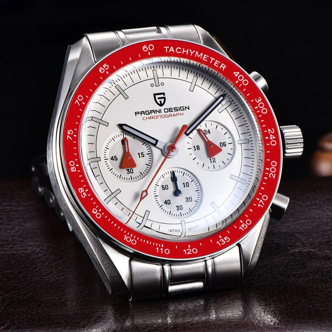 PAGANI DESIGN PD-1701 - 40mm - Crvena - Omega Speedmaster Moonwatch Homage