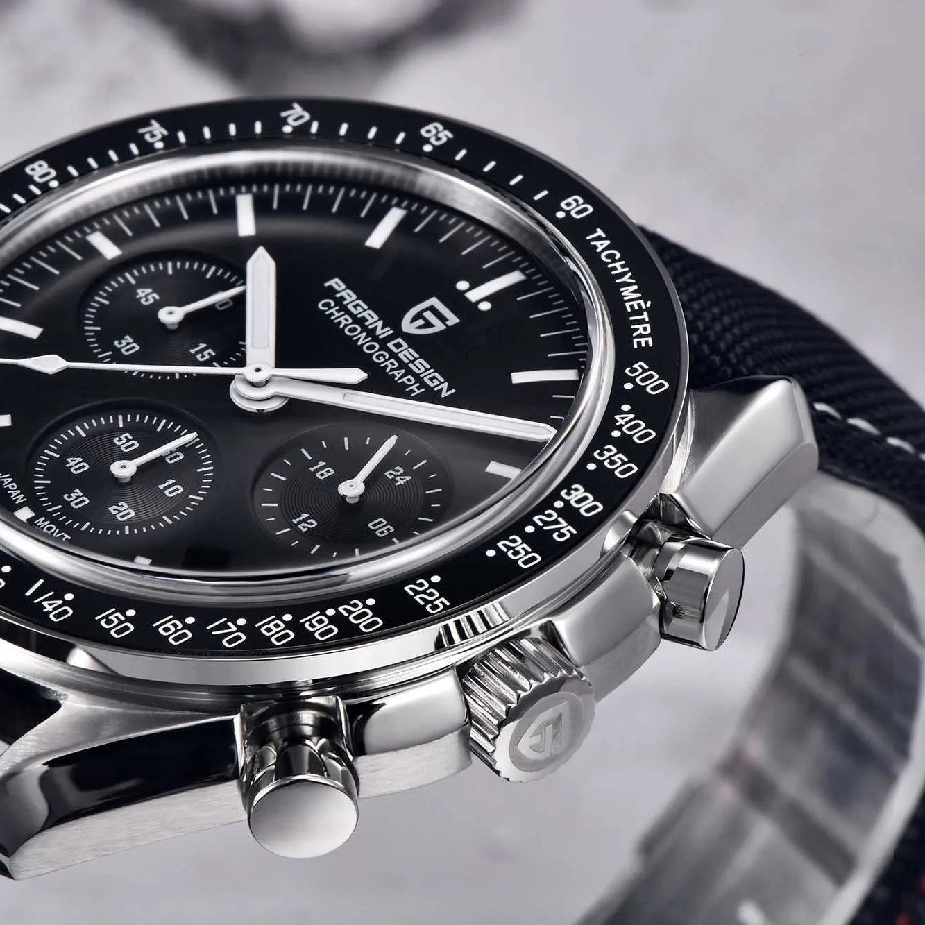 PAGANI DESIGN PD-1701 - 40mm - Crna - Omega Speedmaster Moonwatch Homage