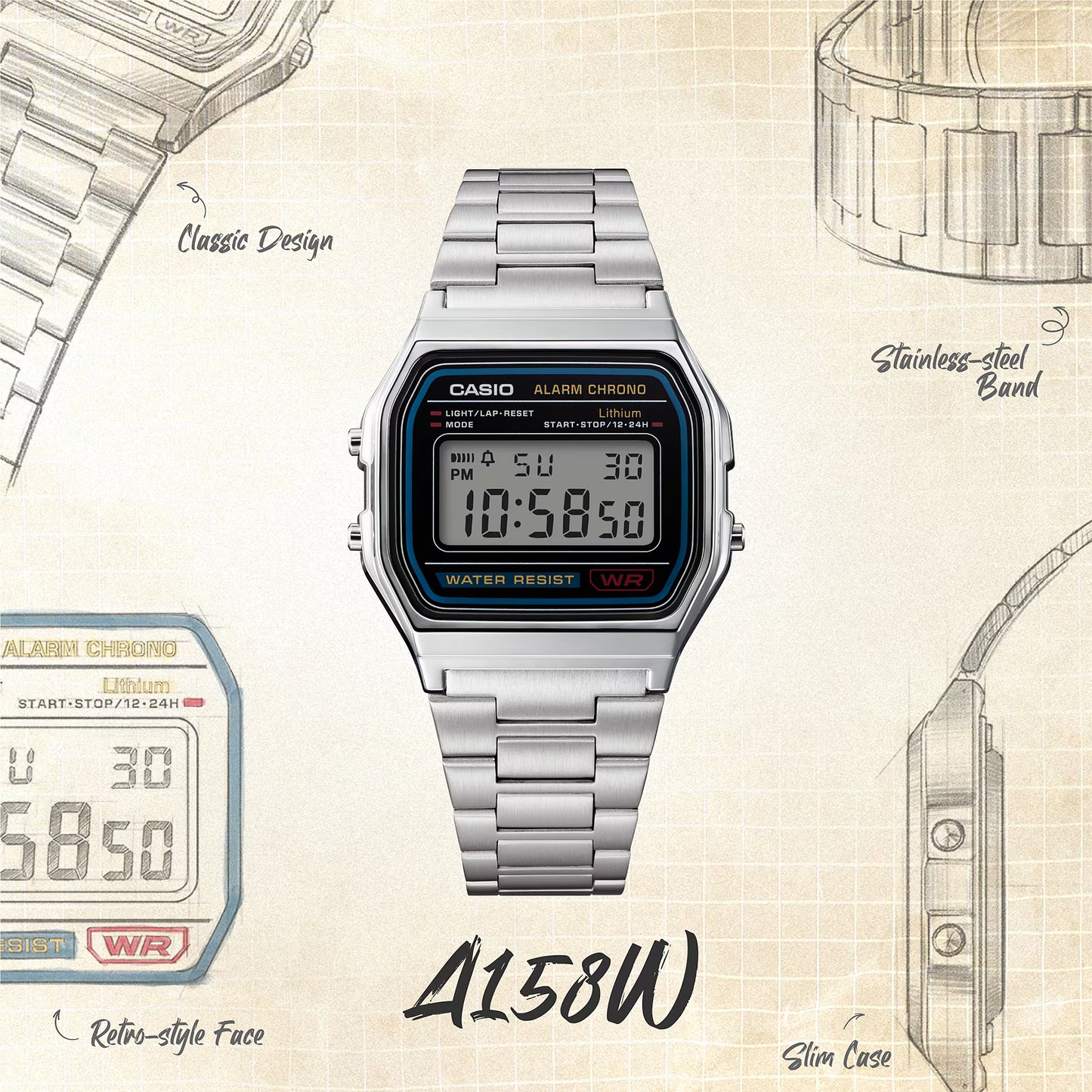 Casio A158WA-1 Vintage