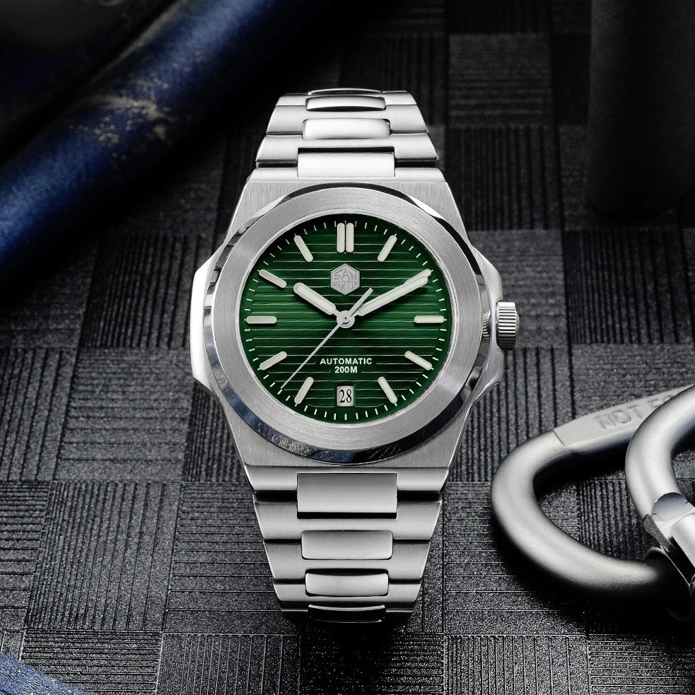 San Martin SN076-G - 42mm- Zelena - Patek Philippe Nautilus Homage