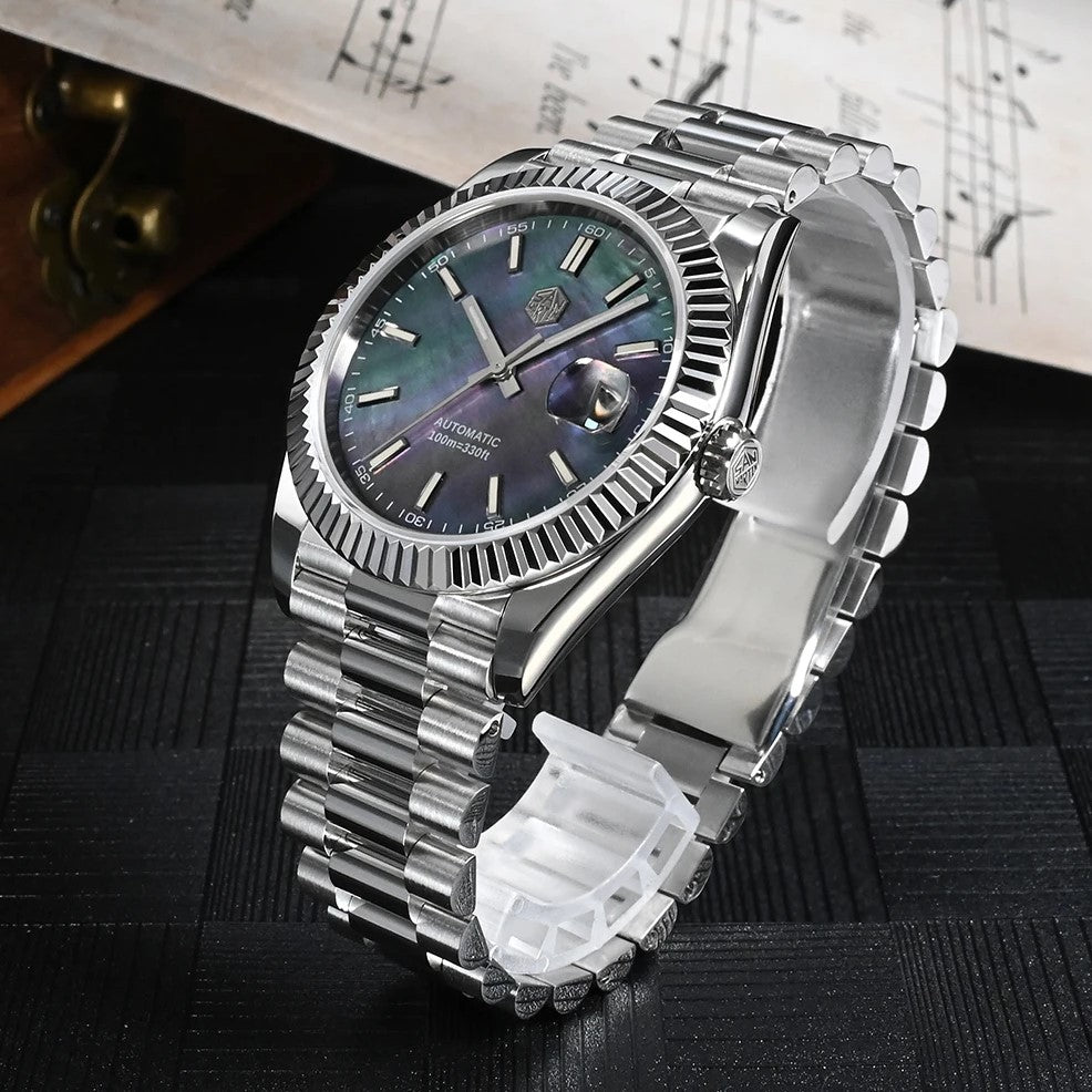 San Martin SN0059-G V2 - 40mm - MOP Plava - Rolex Datejust Homage