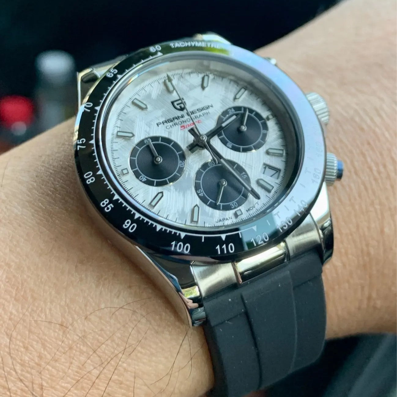 PAGANI DESIGN PD-1664 Sport - 40mm - Meteor bela - Rolex Daytona Homage