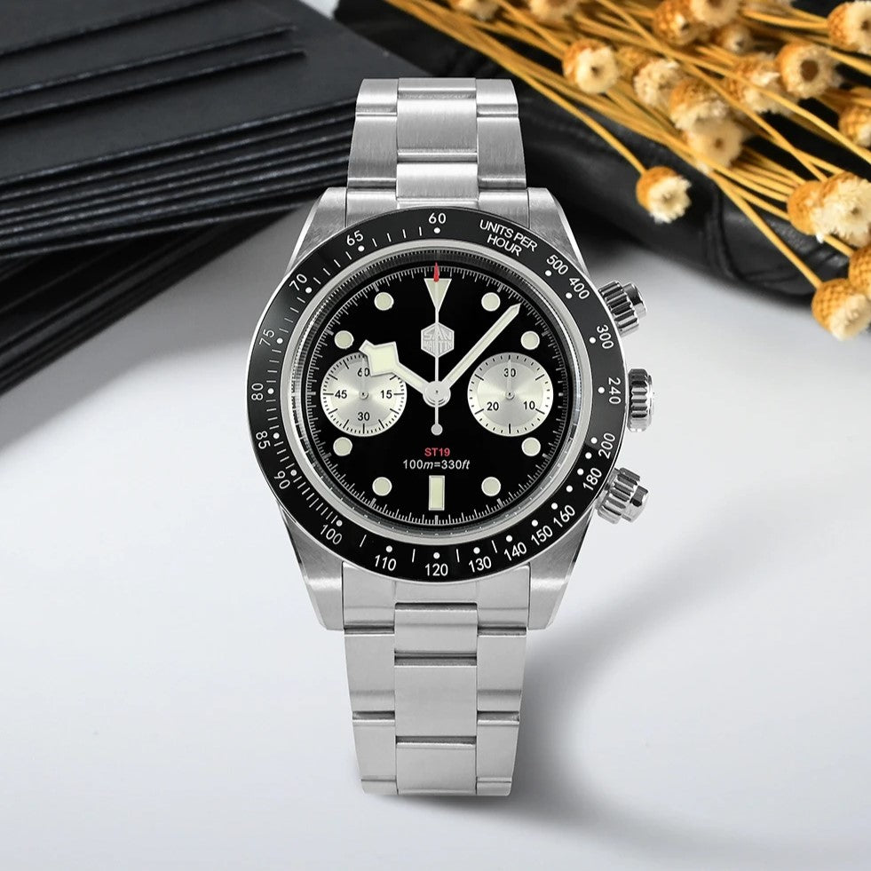 San Martin SN0052-G-JS - 40mm - Crna - Tudor Black Bay Chrono Homage