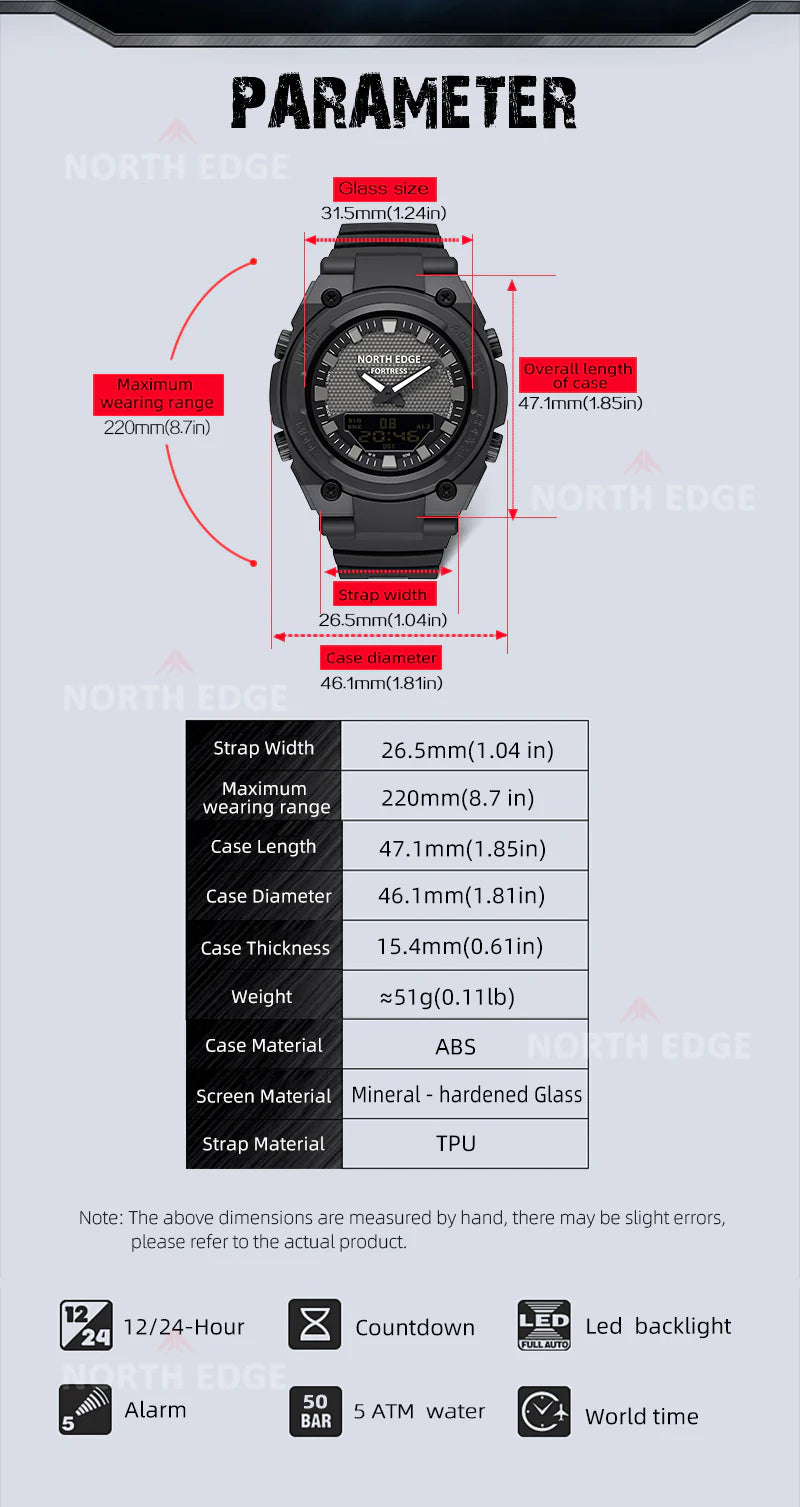 NORTH EDGE FORTRESS - 46mm - Crna