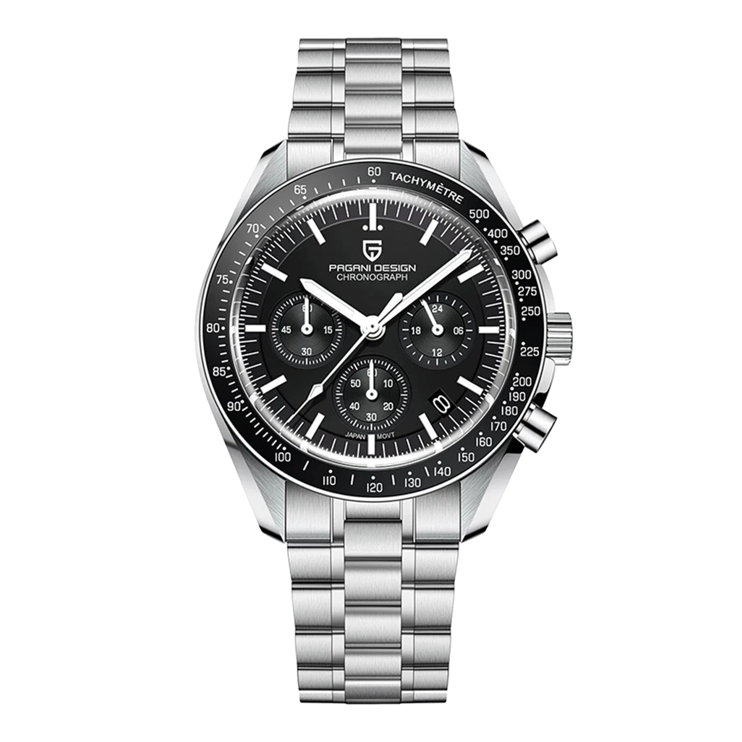 PAGANI DESIGN PD-1701 - 40mm - Crna - Omega Speedmaster Moonwatch Homage