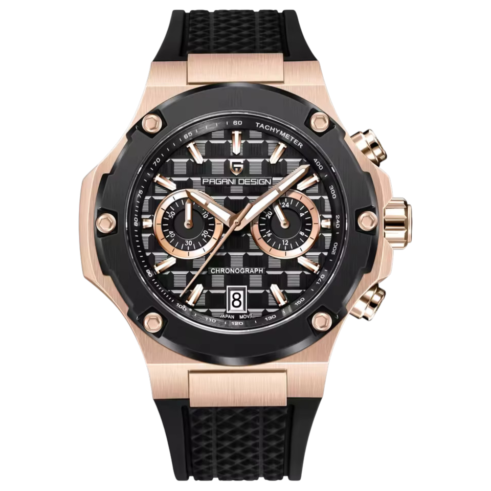 PAGANI DESIGN PD-YS032 - 44mm - Roze zlatna / Crna