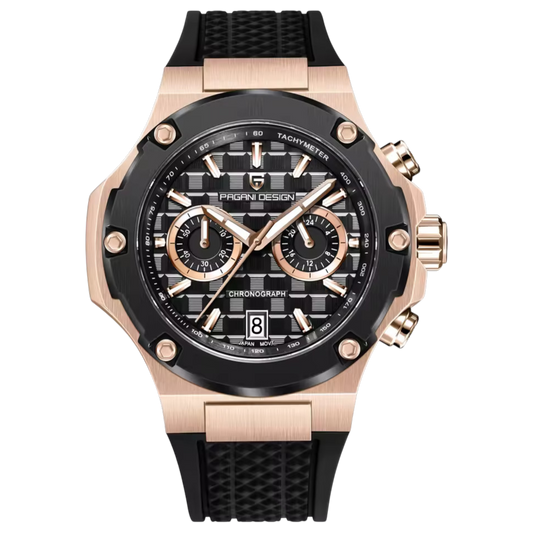 PAGANI DESIGN PD-YS032 - 44mm - Roze zlatna / Crna