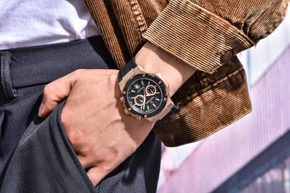 PAGANI DESIGN PD-YS032 - 44mm - Roze zlatna / Crna