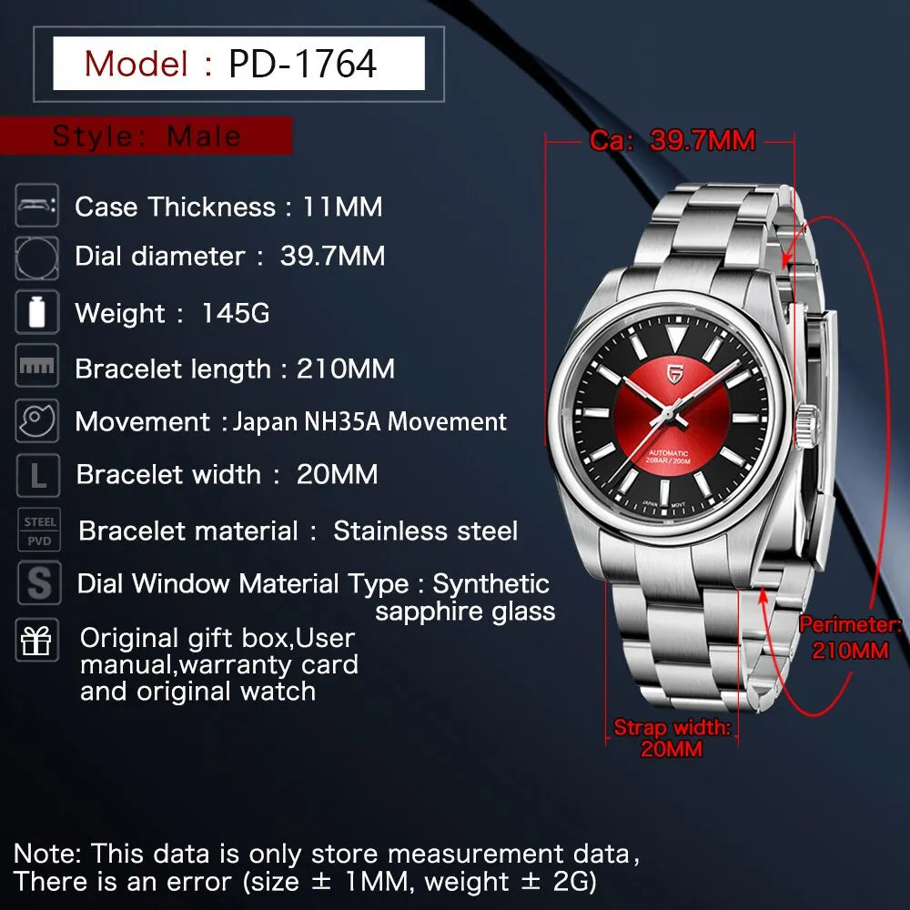 PAGANI DESIGN PD-1764 - 39.7mm - Belo / Crna - Rolex Oyster Perpetual Homage