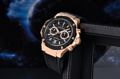 PAGANI DESIGN PD-YS032 - 44mm - Roze zlatna / Crna