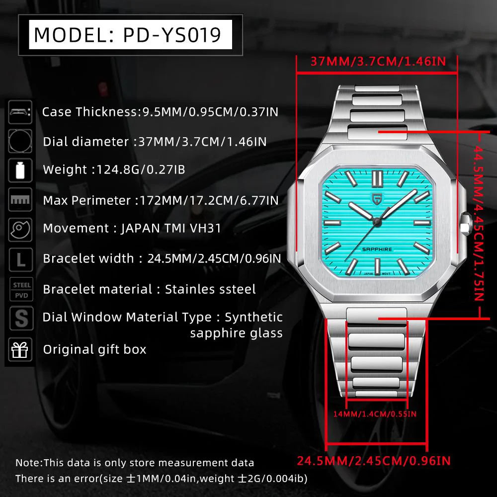 PAGANI DESIGN PD-YS019 - 37mm - Tiffany plava