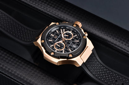 PAGANI DESIGN PD-YS032 - 44mm - Roze zlatna / Crna