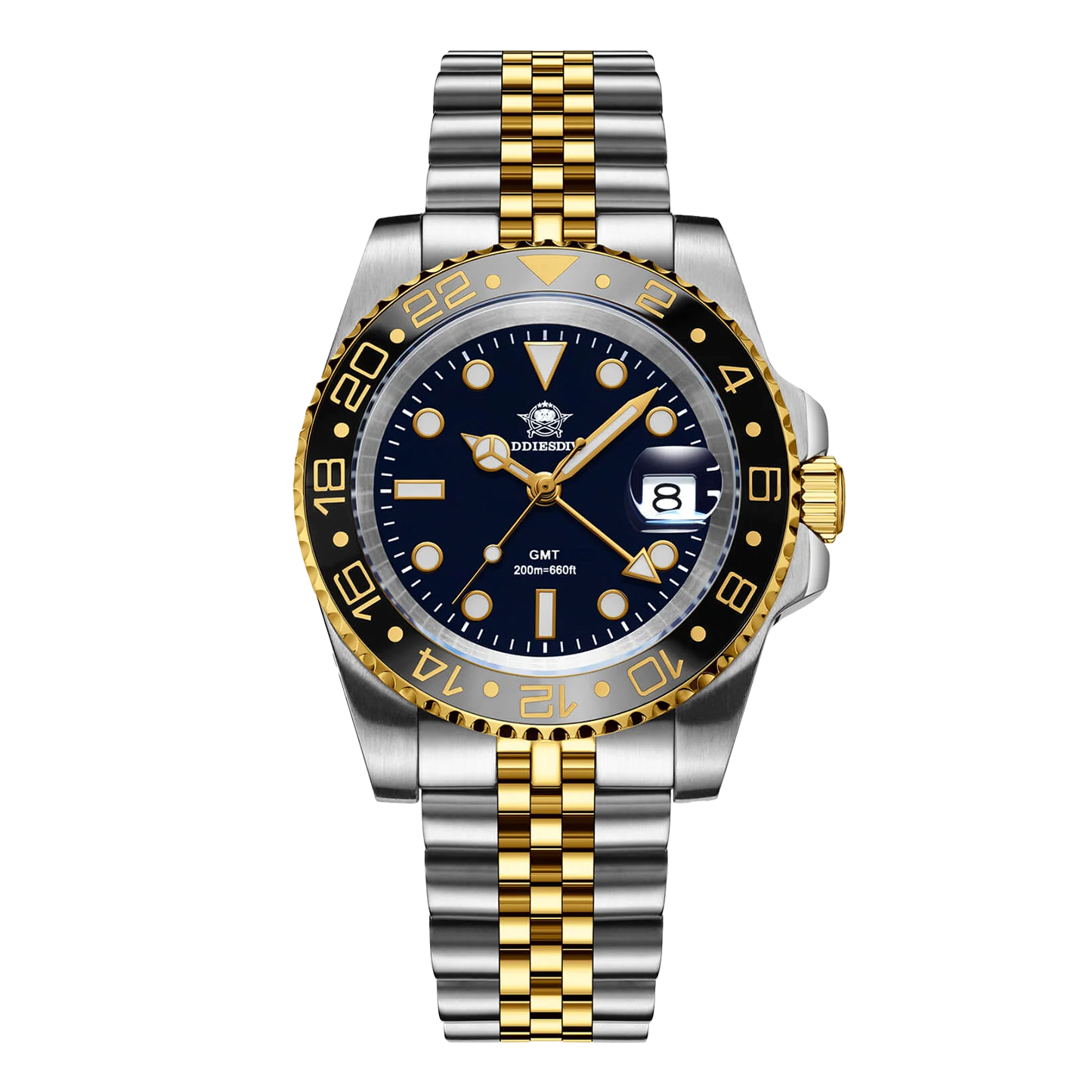 ADDIESDIVE AD2050 - 40mm - Crna/Zlatna - Rolex GMT-Master II Homage