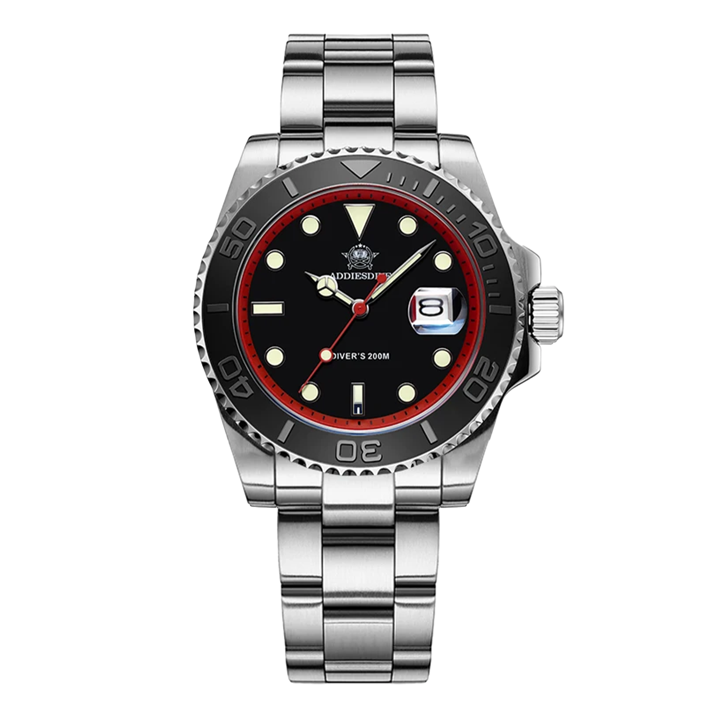 ADDIESDIVE  AD2040 - 41mm - Crna/Crvena - Rolex YACHT-MASTER Homage