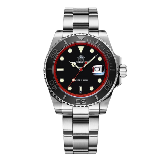 ADDIESDIVE  AD2040 - 41mm - Crna/Crvena - Rolex YACHT-MASTER Homage