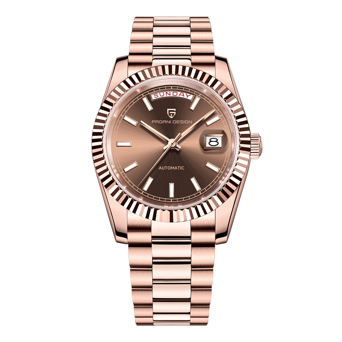 PAGANI DESIGN PD-1752 - 36mm - Roze zlatna/Braon