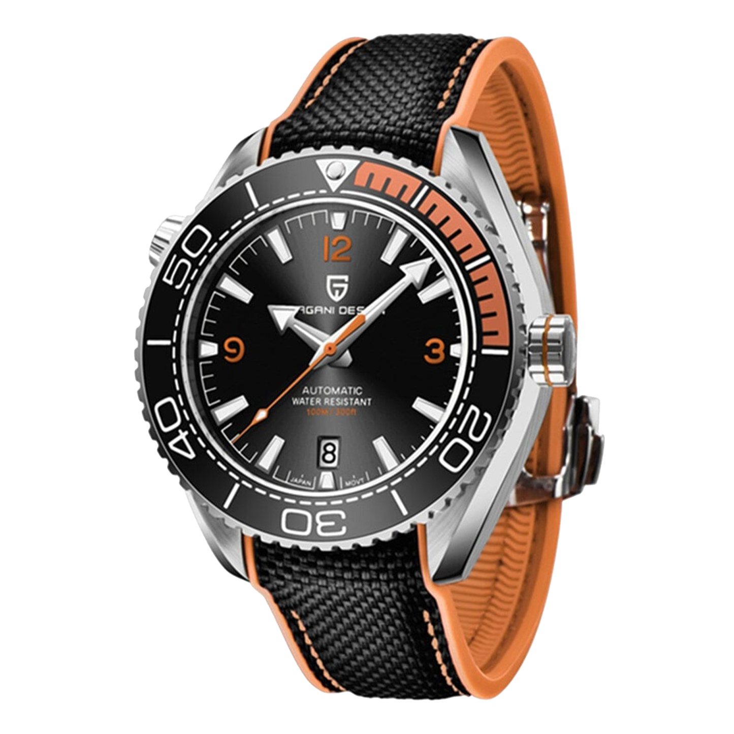 PAGANI DESIGN PD-1679 - 42mm - Crna/Narandzasta - Omega Seamaster Planet Ocean Homage