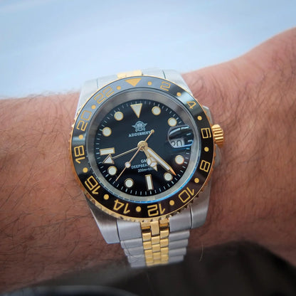 ADDIESDIVE AD2050 - 40mm - Crna/Zlatna - Rolex GMT-Master II Homage