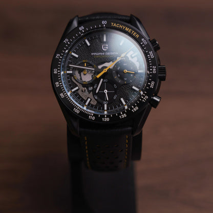 PAGANI DESIGN PD-1779 - 40mm - Crna/Žuta - Omega Speedmaster Apollo 8 Homage