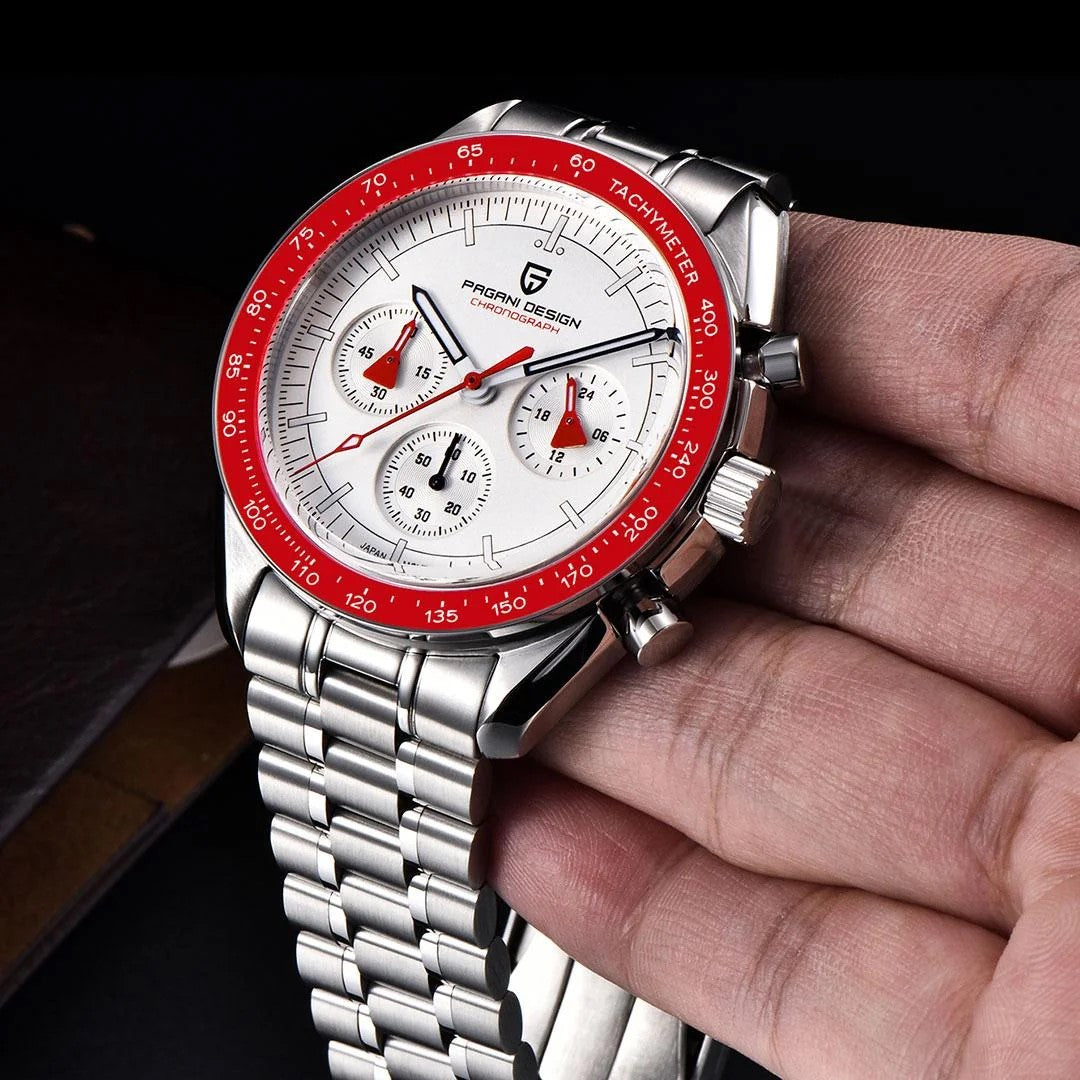 PAGANI DESIGN PD-1701 - 40mm - Crvena - Omega Speedmaster Moonwatch Homage