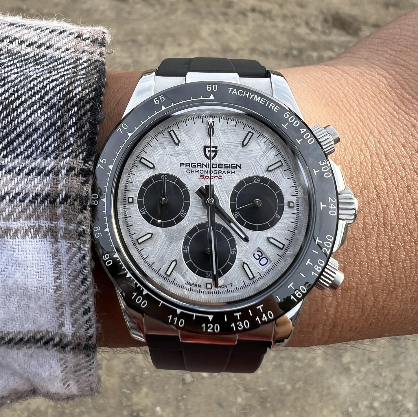 PAGANI DESIGN PD-1664 Sport - 40mm - Meteor bela - Rolex Daytona Homage